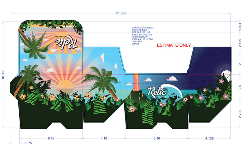 Relic Botanicals packaging dieline