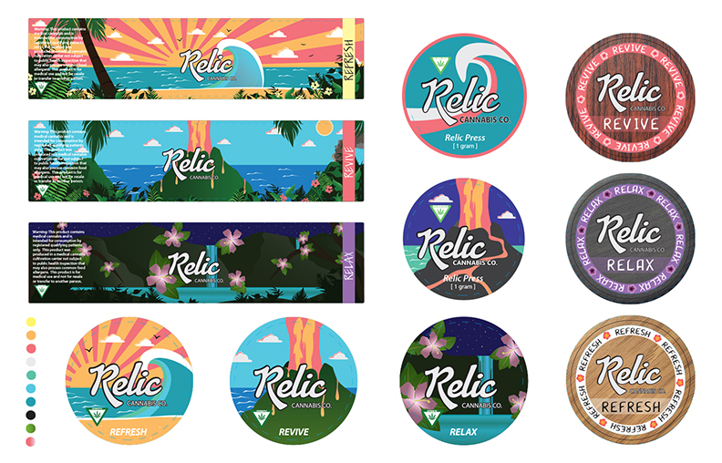 Relic Botanicals logo lockups